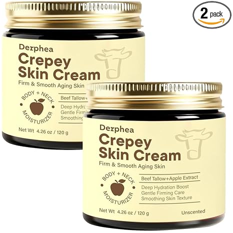 DERPHEA unscented Crepey Repair Cream, two-jar pack