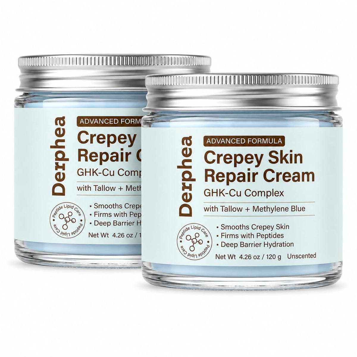DERPHEA Upgrade Crepey Skin Cream - 2 Pack, 4.26 oz Each